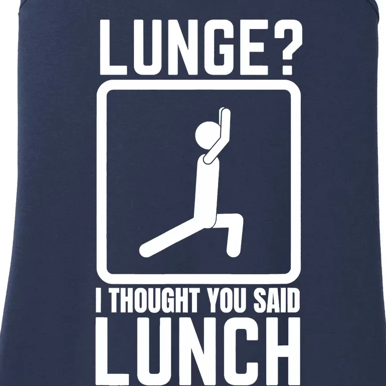 Funny Gym , Workout Top, Lunge Lunch Stick Figure Ladies Essential Tank