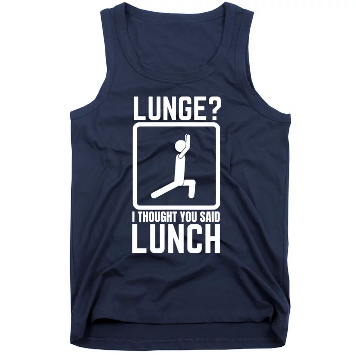 Funny Gym , Workout Top, Lunge Lunch Stick Figure Tank Top