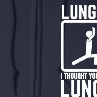 Funny Gym , Workout Top, Lunge Lunch Stick Figure Full Zip Hoodie