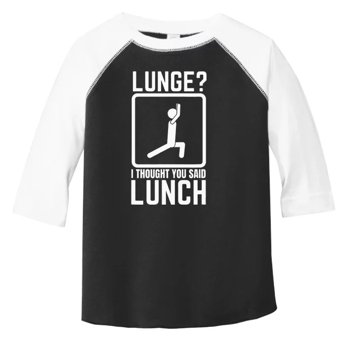 Funny Gym Workout Top Lunge Lunch Stick Figure Toddler Fine Jersey T-Shirt