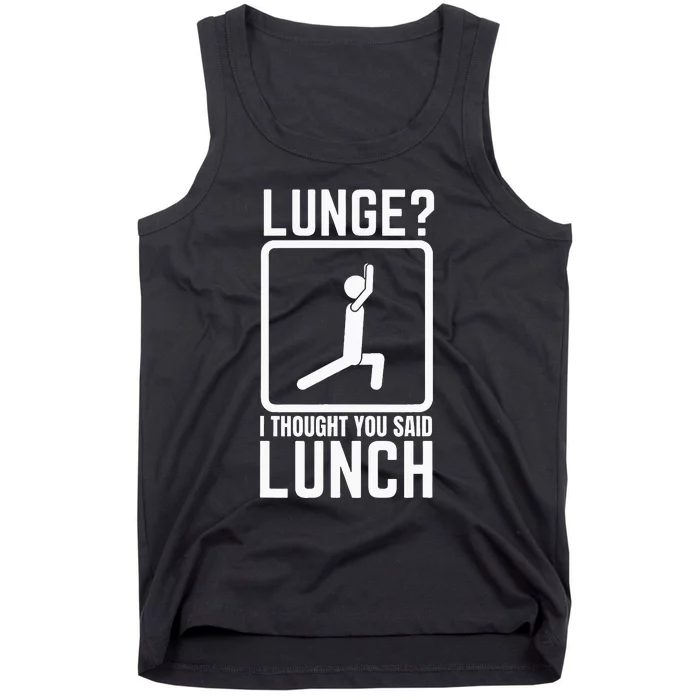 Funny Gym Workout Top Lunge Lunch Stick Figure Tank Top