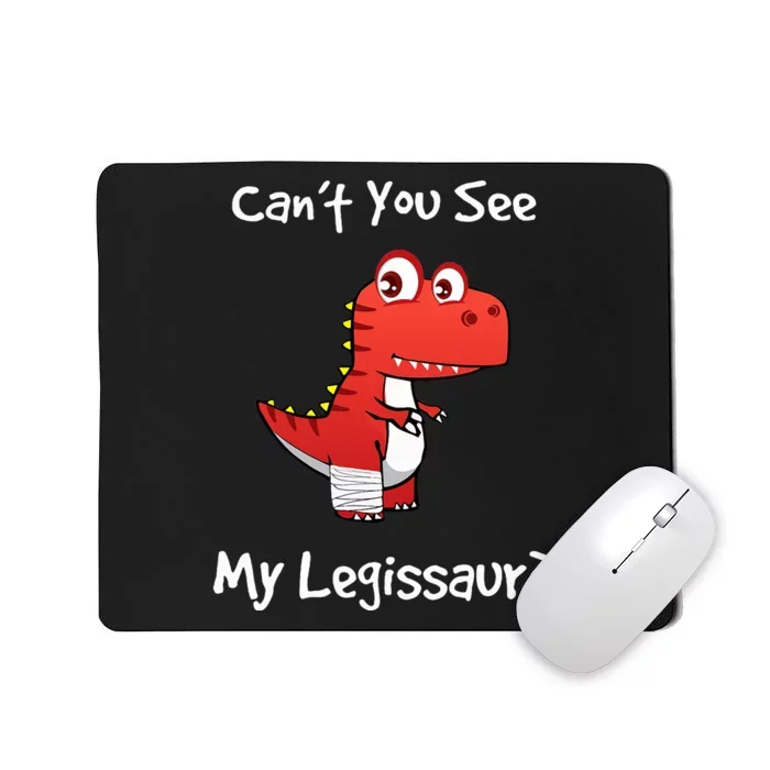 Funny Get Well Broken Leg Dinosaur Legissaur with a Cast Mousepad