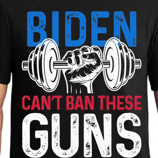 Funny gym workout weightlifting Biden Can't Ban These Guns Pajama Set