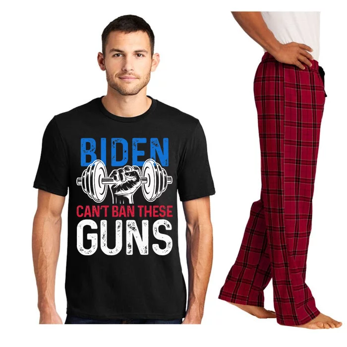 Funny gym workout weightlifting Biden Can't Ban These Guns Pajama Set