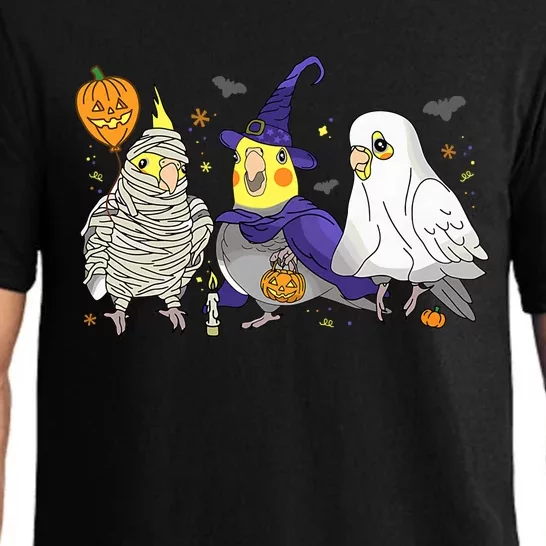 Funny Ghost Witch Cockatiels Halloween Cockatiels Lover Pajama Set