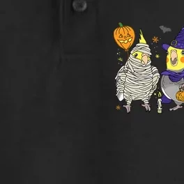 Funny Ghost Witch Cockatiels Halloween Cockatiels Lover Dry Zone Grid Performance Polo