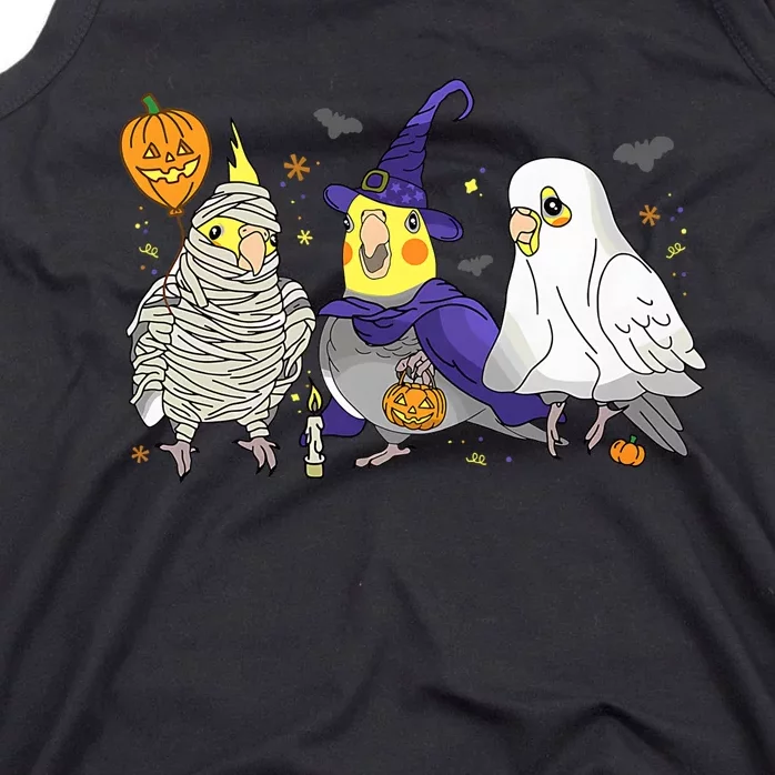 Funny Ghost Witch Cockatiels Halloween Cockatiels Lover Tank Top