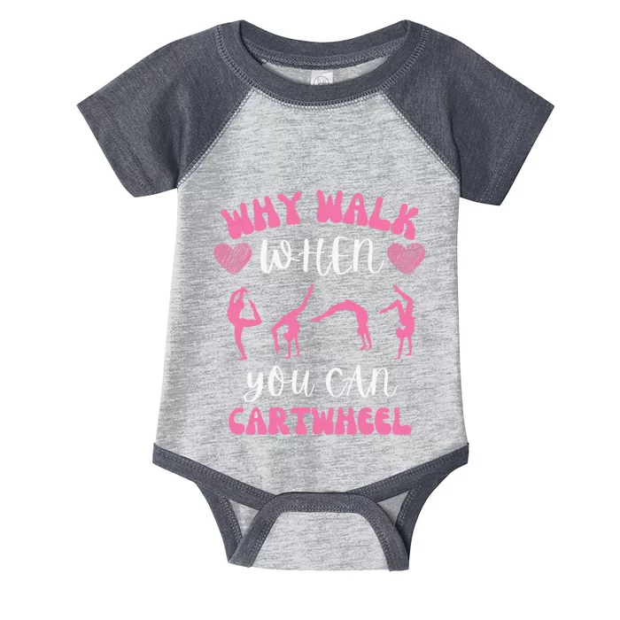 Funny Gymnastic Why Walk When You Can Cartwheel cute Infant Baby Jersey Bodysuit