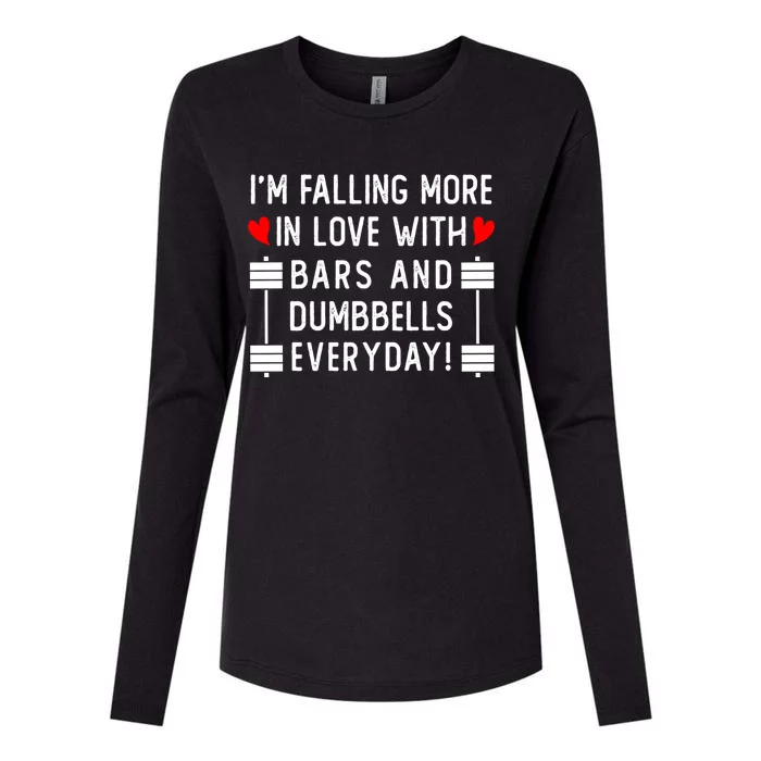 Funny Gym Workout Valentine's Day Bodybuilding Gift Womens Cotton Relaxed Long Sleeve T-Shirt