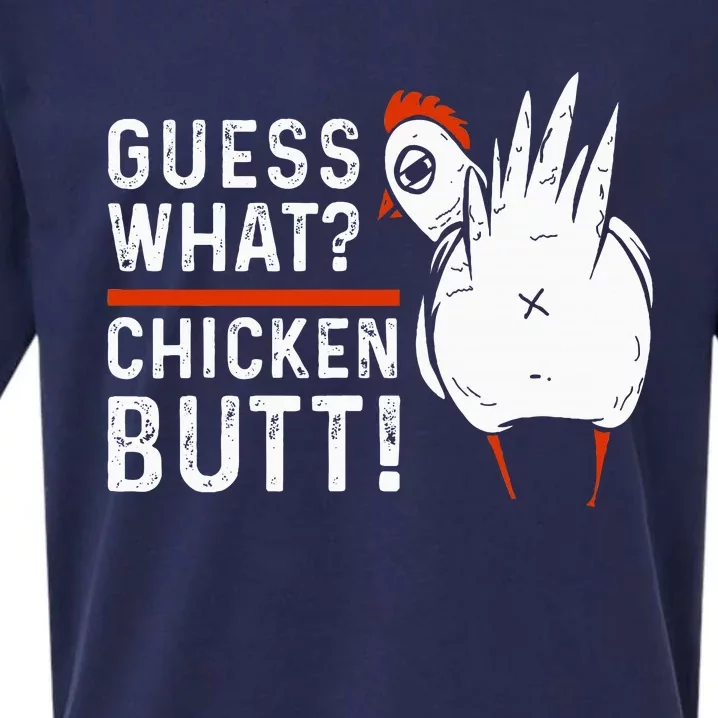 Funny Guess What Chicken Butt! White Sueded Cloud Jersey T-Shirt