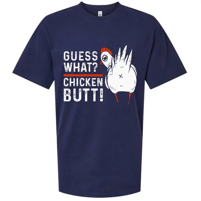 Funny Guess What Chicken Butt! White Sueded Cloud Jersey T-Shirt