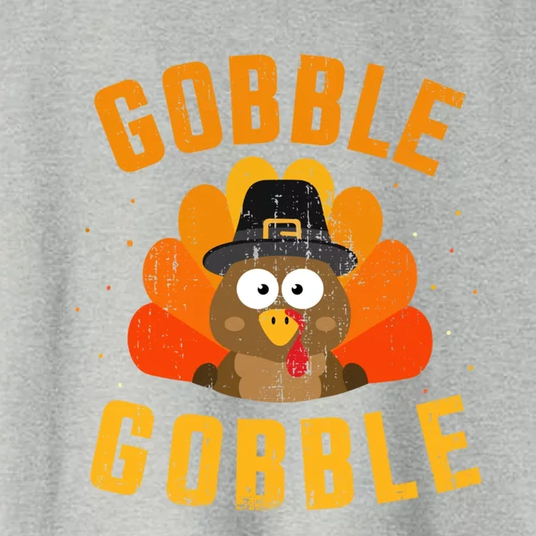 Funny Gobble With Cute Turkey For Thanksgiving Dinner Meaningful Gift Women's Crop Top Tee