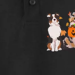 Funny Ghost Witch Australian Shepherd Halloween Dog Mom Gift Dry Zone Grid Performance Polo