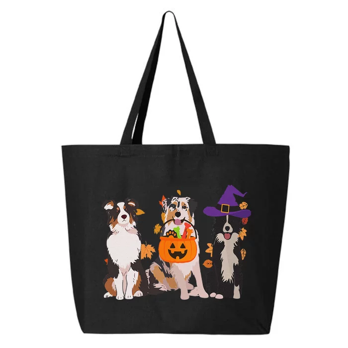 Funny Ghost Witch Australian Shepherd Halloween Dog Mom Gift 25L Jumbo Tote