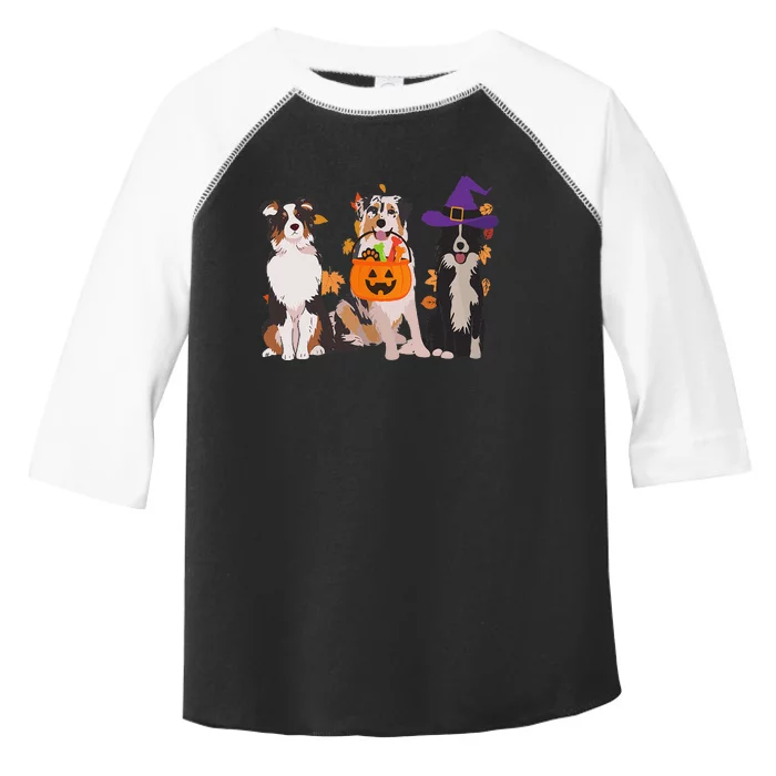 Funny Ghost Witch Australian Shepherd Halloween Dog Mom Gift Toddler Fine Jersey T-Shirt