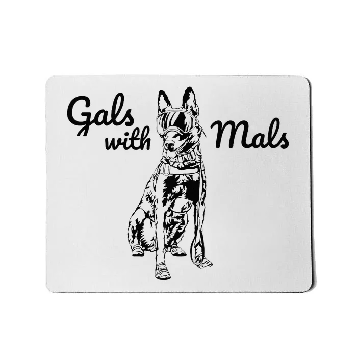 Funny Gals with Mals Black Belgian Malinois Mousepad