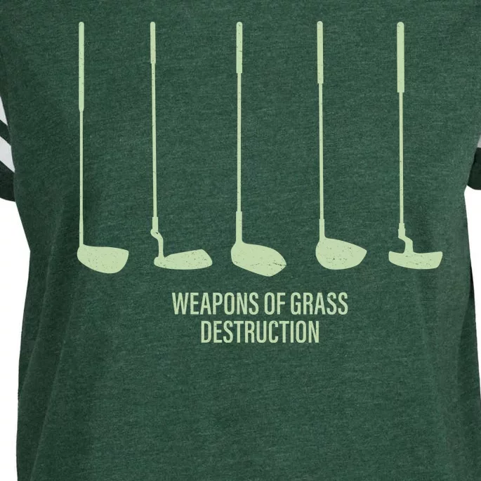 Funny Golf Weapons Of Grass Destruction Golf Clubs Drivers Enza Ladies Jersey Football T-Shirt