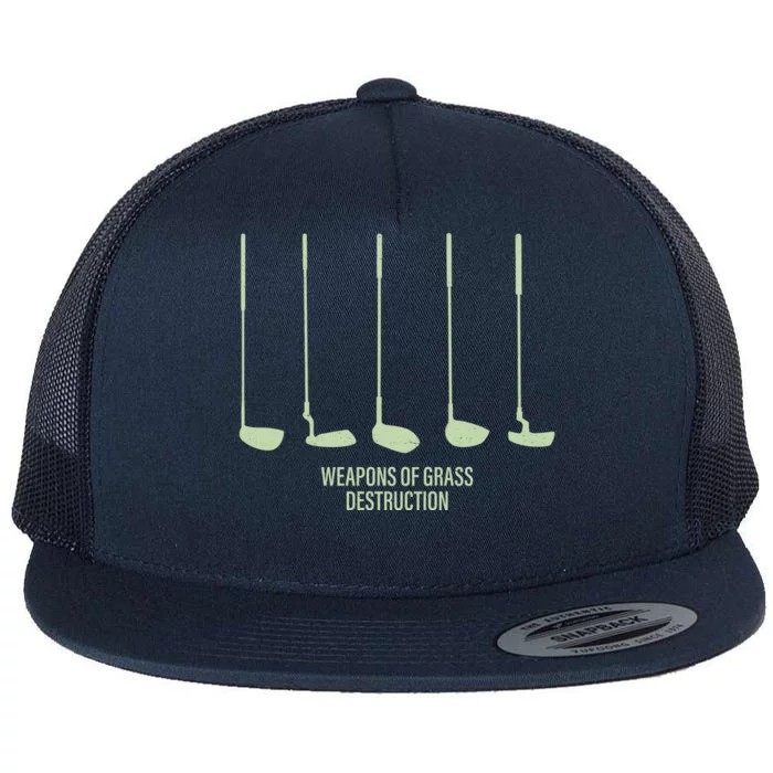 Funny Golf Weapons Of Grass Destruction Golf Clubs Drivers Flat Bill Trucker Hat