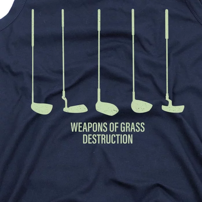 Funny Golf Weapons Of Grass Destruction Golf Clubs Drivers Tank Top