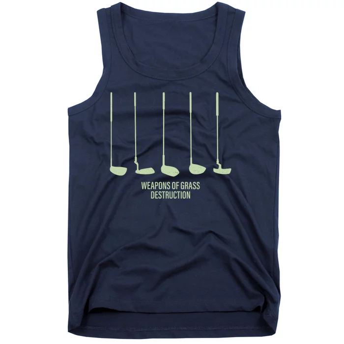 Funny Golf Weapons Of Grass Destruction Golf Clubs Drivers Tank Top