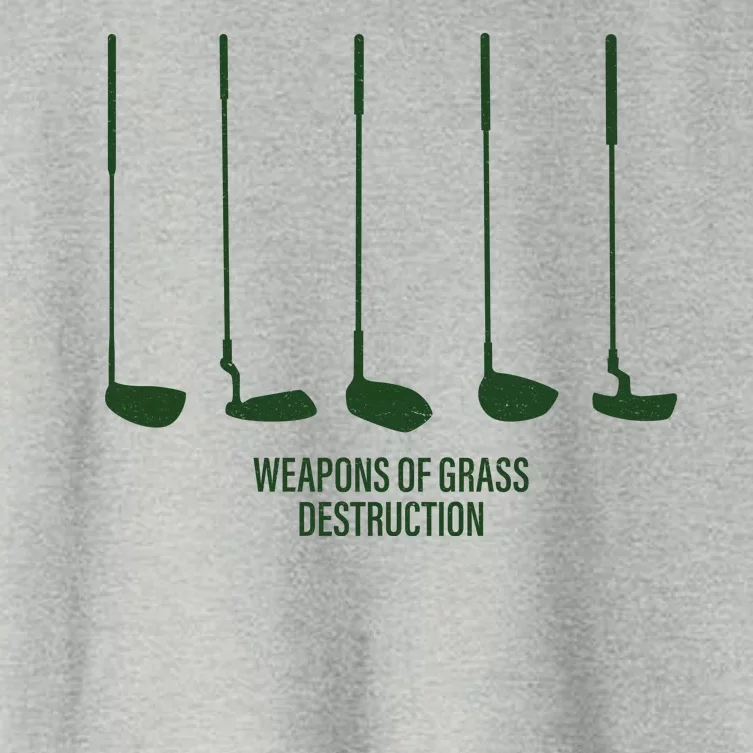 Funny Golf Weapons Of Grass Destruction Golf Clubs Drivers Women's Crop Top Tee