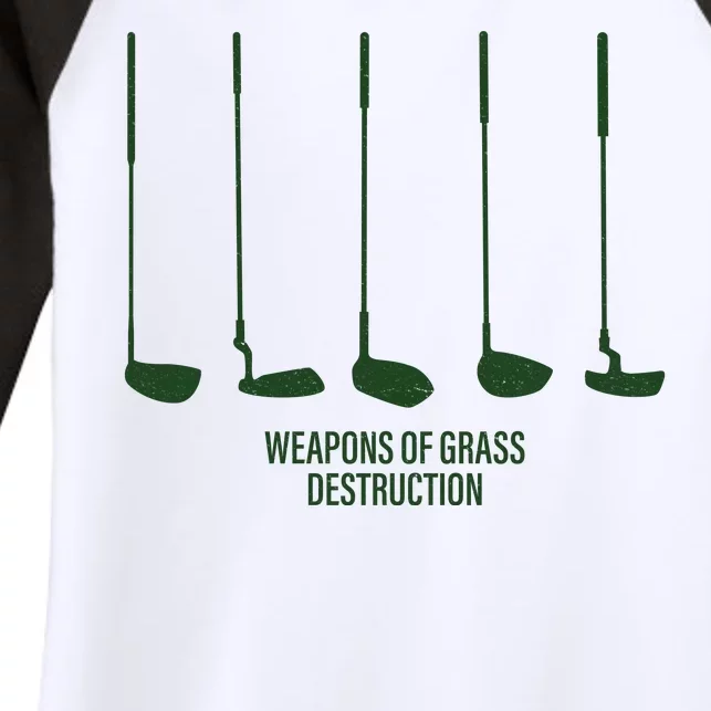 Funny Golf Weapons Of Grass Destruction Golf Clubs Drivers Women's Tri-Blend 3/4-Sleeve Raglan Shirt