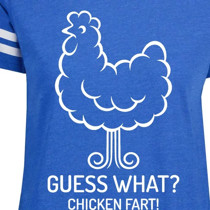 Funny Guess What? Chicken Fart! Fun Hilarious Humorous Enza Ladies Jersey Football T-Shirt