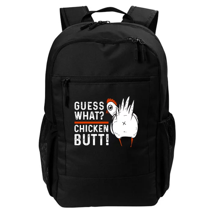 Funny Guess What? Chicken Butt! White Design Daily Commute Backpack