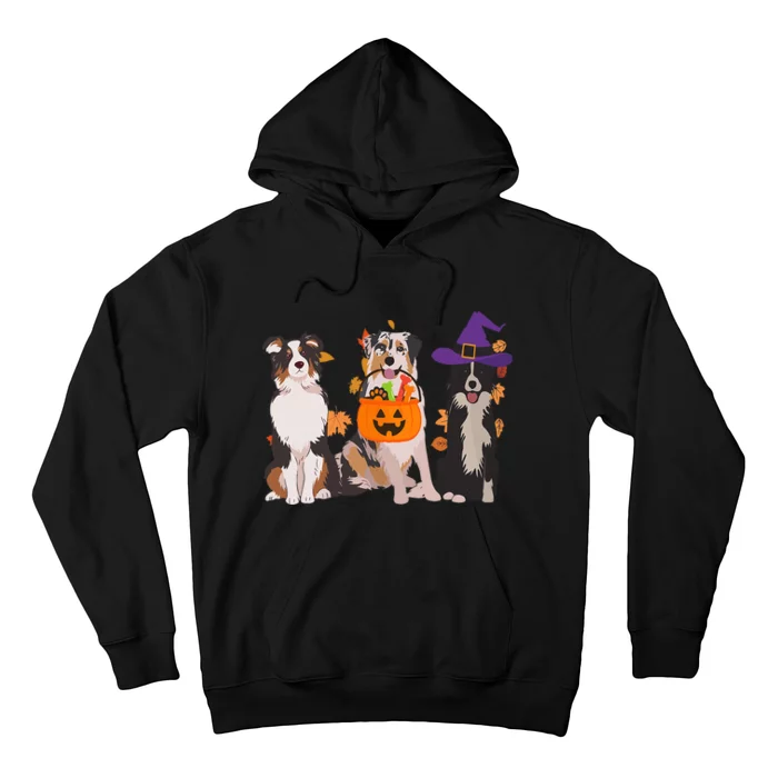 Funny Ghost Witch Australian Shepherd Halloween Dog Mom Hoodie