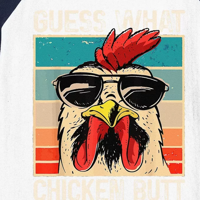 Funny Guess What Chicken Butt Chicken Meme Baseball Sleeve Shirt