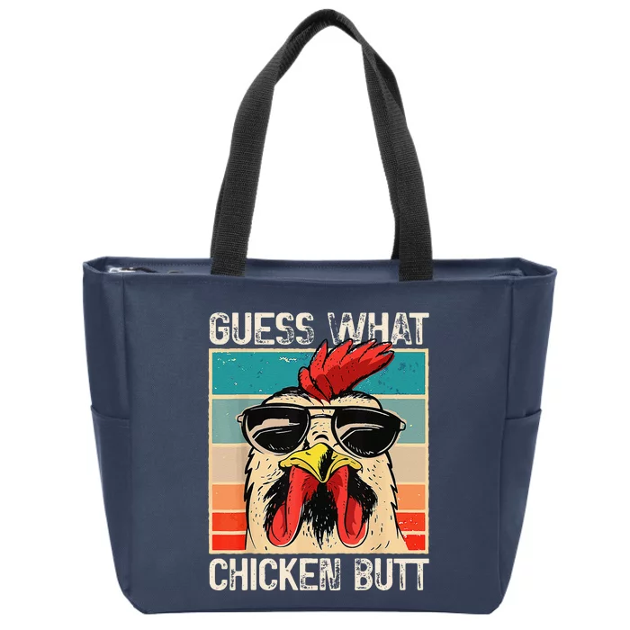 Funny Guess What Chicken Butt Chicken Meme Zip Tote Bag