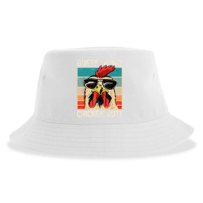 Funny Guess What Chicken Butt Chicken Meme Sustainable Bucket Hat