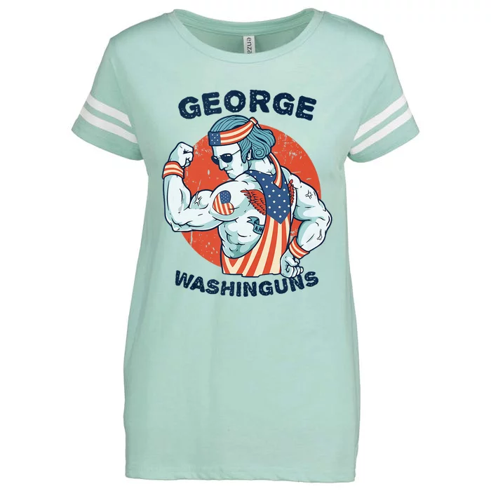 Funny George Washinguns Workout Patriotic 4th Of July Gift Enza Ladies Jersey Football T-Shirt