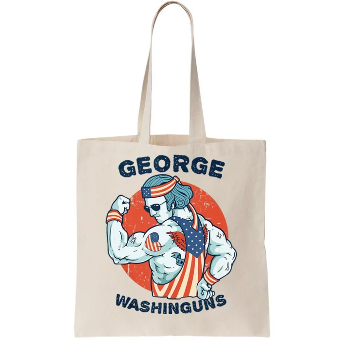 Funny George Washinguns Workout Patriotic 4th Of July Gift Tote Bag