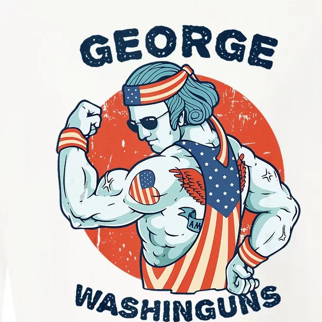 Funny George Washinguns Workout Patriotic 4th Of July Gift Cropped Pullover Crew