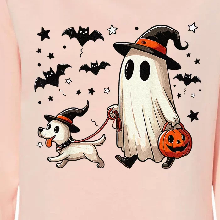 Funny Ghost Walking Dog Spooky Season Halloween Coquette Gift Womens California Wash Sweatshirt