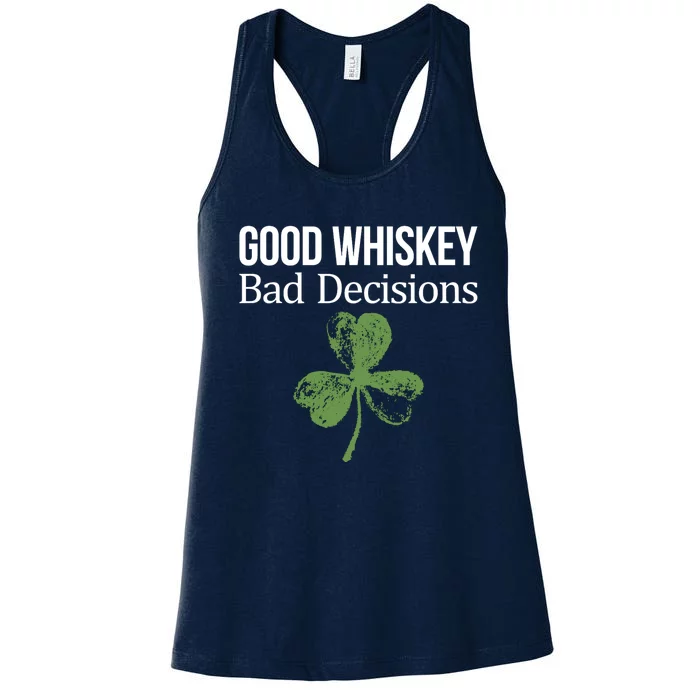 Funny Good Whiskey Bad Decisions Gift Women's Racerback Tank