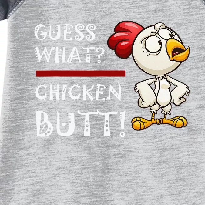 Funny Guess What Chicken Butt! Design Infant Baby Jersey Bodysuit