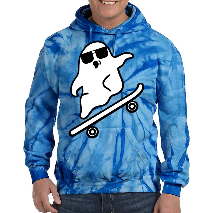 Funny Ghost With Skateboard Design Gift Tie Dye Hoodie