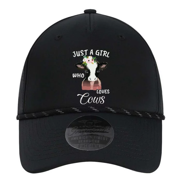 Funny Gift Watercolor Just A Who Loves Cows Performance The Dyno Cap