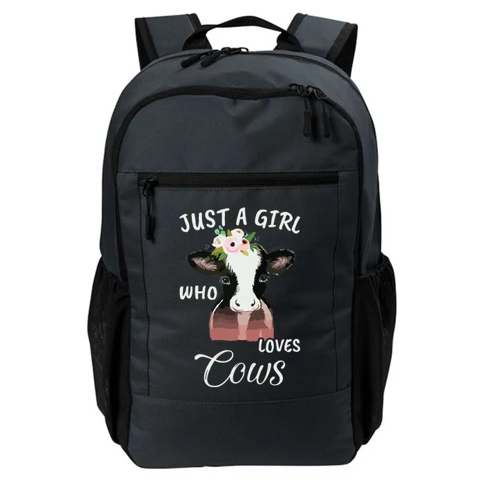 Funny Gift Watercolor Just A Who Loves Cows Daily Commute Backpack