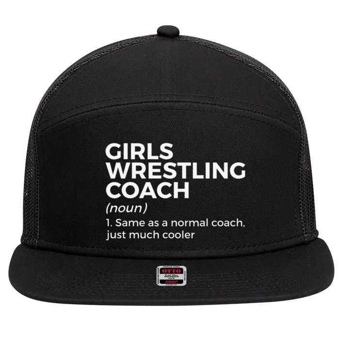 Funny Girls Wrestling Coach Definition 7 Panel Mesh Trucker Snapback Hat