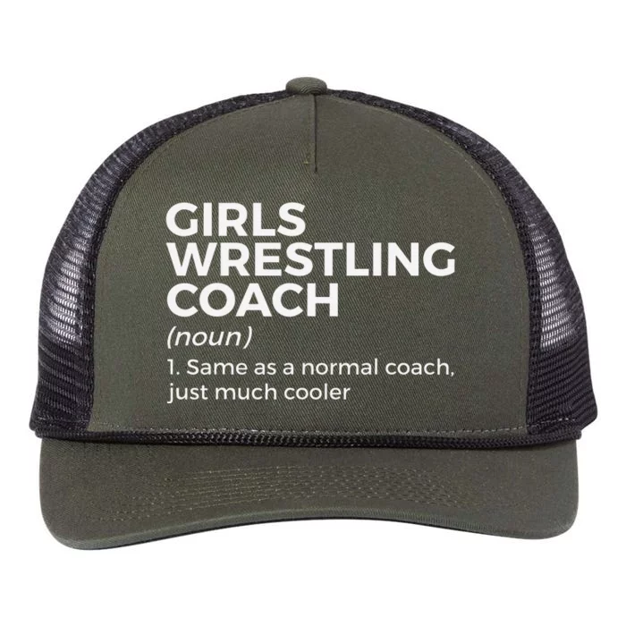 Funny Girls Wrestling Coach Definition Retro Rope Trucker Hat Cap