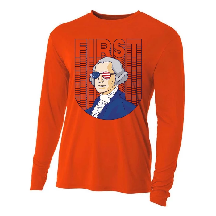 First George Washington Retro Cooling Performance Long Sleeve Crew