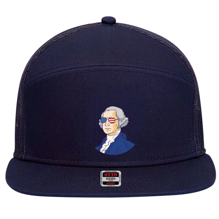 First George Washington Retro 7 Panel Mesh Trucker Snapback Hat