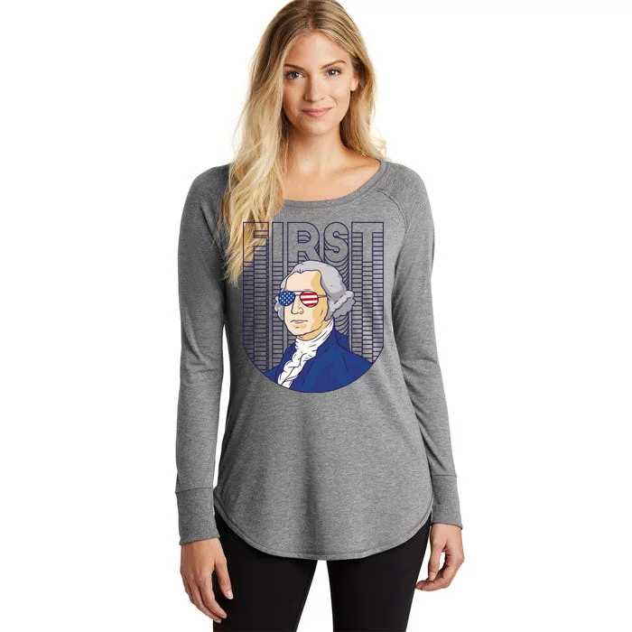 First George Washington Retro Women's Perfect Tri Tunic Long Sleeve Shirt