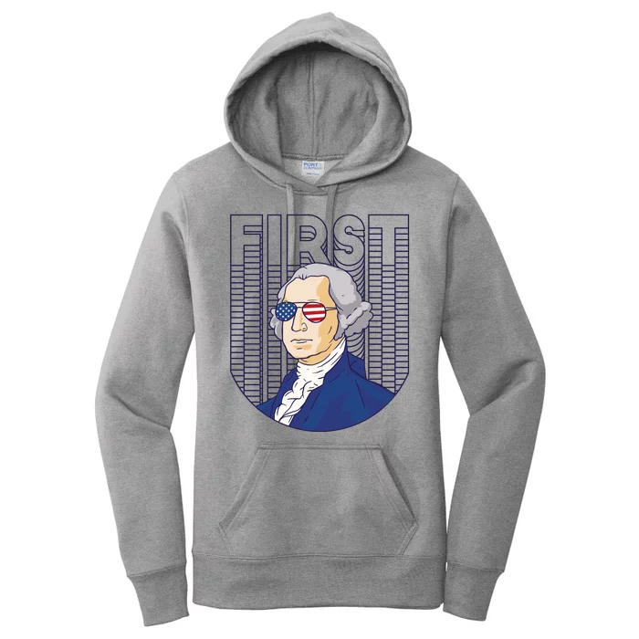 First George Washington Retro Women's Pullover Hoodie