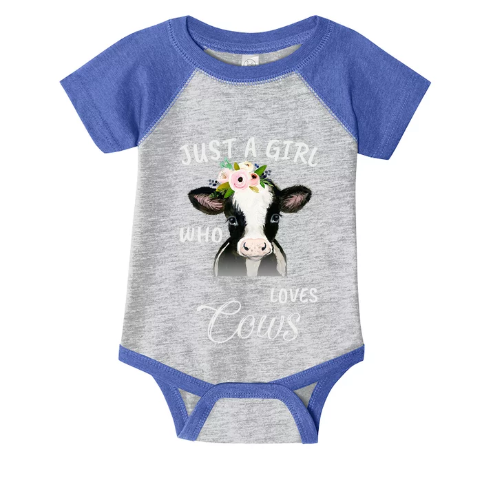 Funny Gift Watercolor Just A Girl Who Loves Cows Infant Baby Jersey Bodysuit