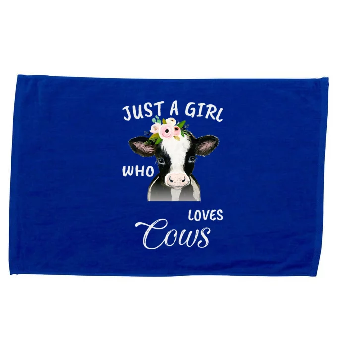 Funny Gift Watercolor Just A Girl Who Loves Cows Microfiber Hand Towel