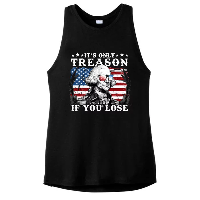 Funny George Washington Its Only Treason If You Lose Ladies Tri-Blend Wicking Tank